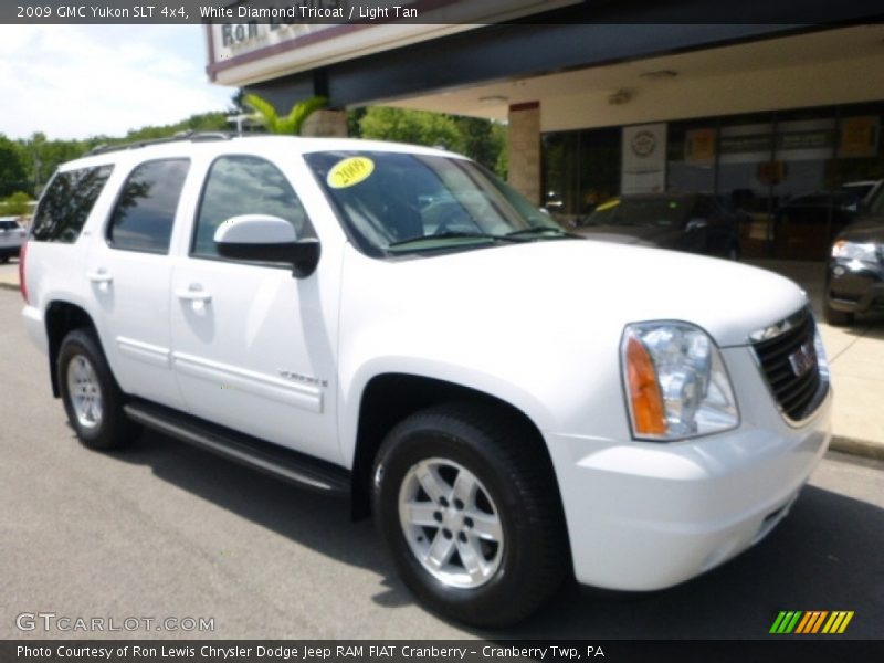 White Diamond Tricoat / Light Tan 2009 GMC Yukon SLT 4x4