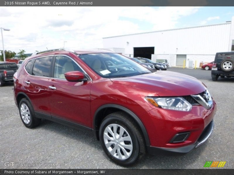 Cayenne Red / Almond 2016 Nissan Rogue S AWD