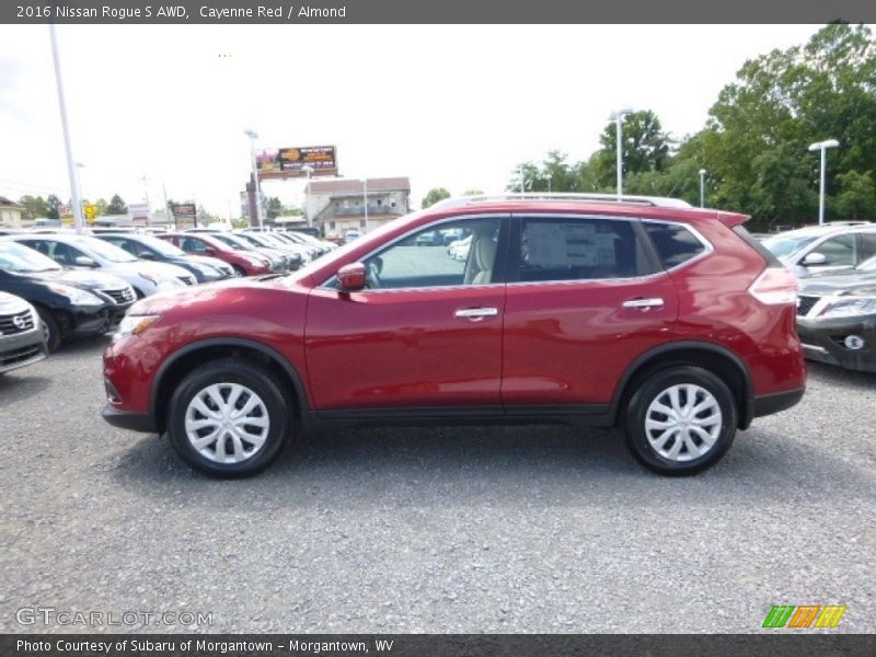 Cayenne Red / Almond 2016 Nissan Rogue S AWD