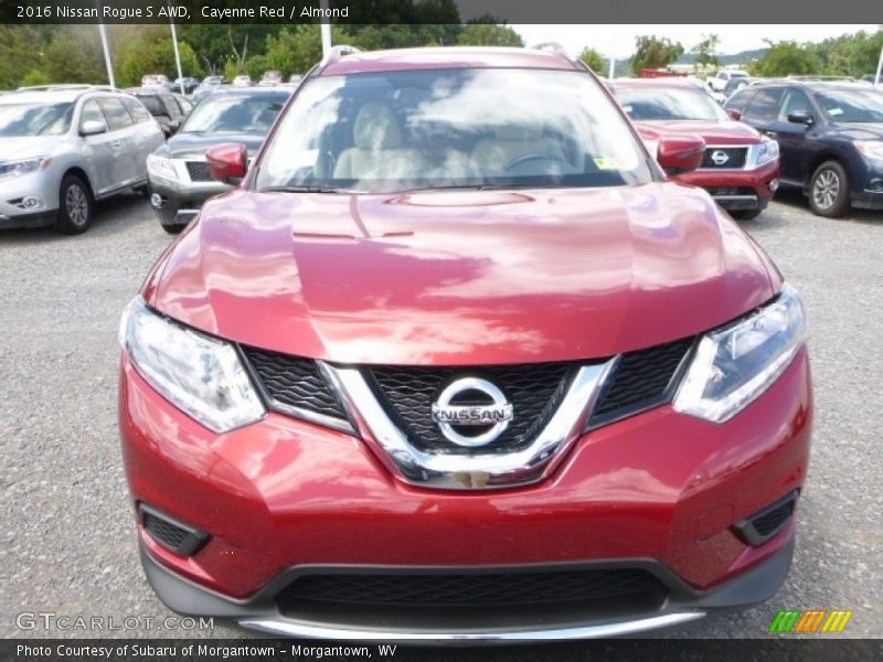 Cayenne Red / Almond 2016 Nissan Rogue S AWD
