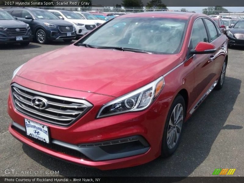 Scarlet Red / Gray 2017 Hyundai Sonata Sport