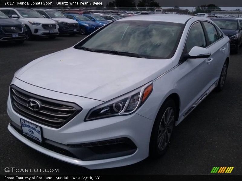 Quartz White Pearl / Beige 2017 Hyundai Sonata Sport