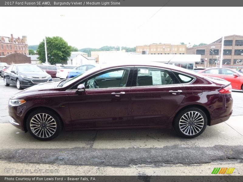 Burgundy Velvet / Medium Light Stone 2017 Ford Fusion SE AWD