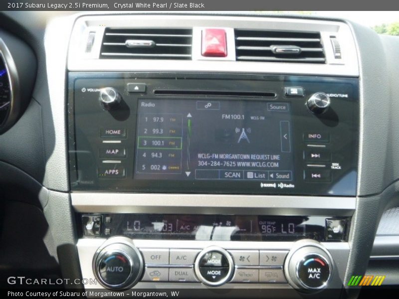 Crystal White Pearl / Slate Black 2017 Subaru Legacy 2.5i Premium