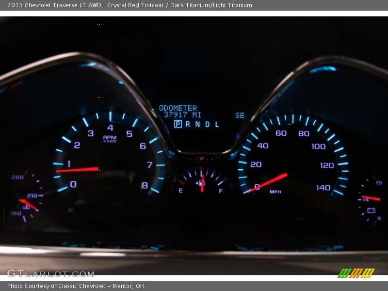 Crystal Red Tintcoat / Dark Titanium/Light Titanium 2013 Chevrolet Traverse LT AWD