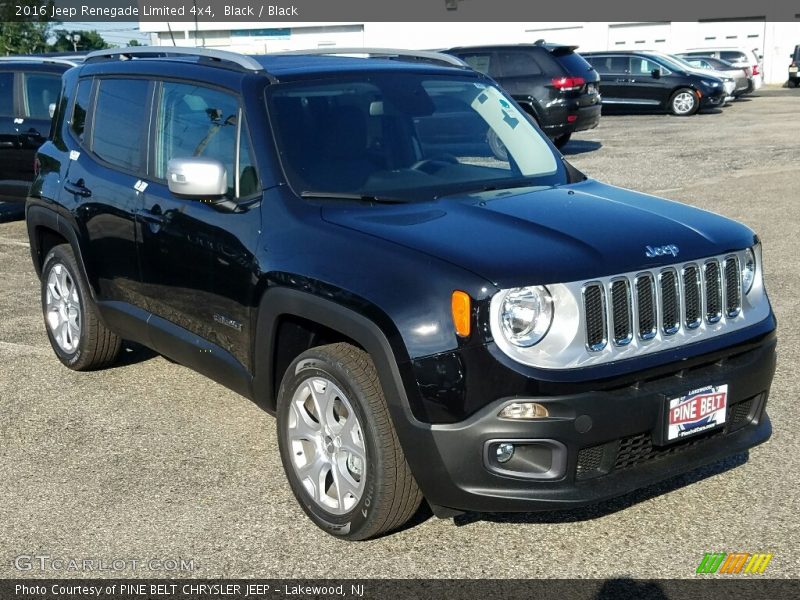 Black / Black 2016 Jeep Renegade Limited 4x4