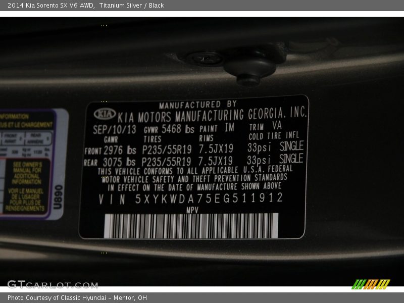 Titanium Silver / Black 2014 Kia Sorento SX V6 AWD