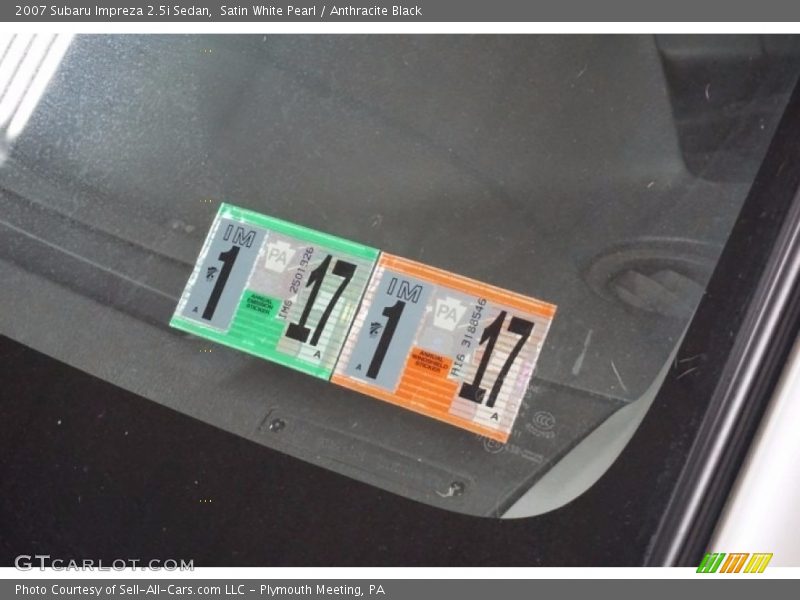 Satin White Pearl / Anthracite Black 2007 Subaru Impreza 2.5i Sedan