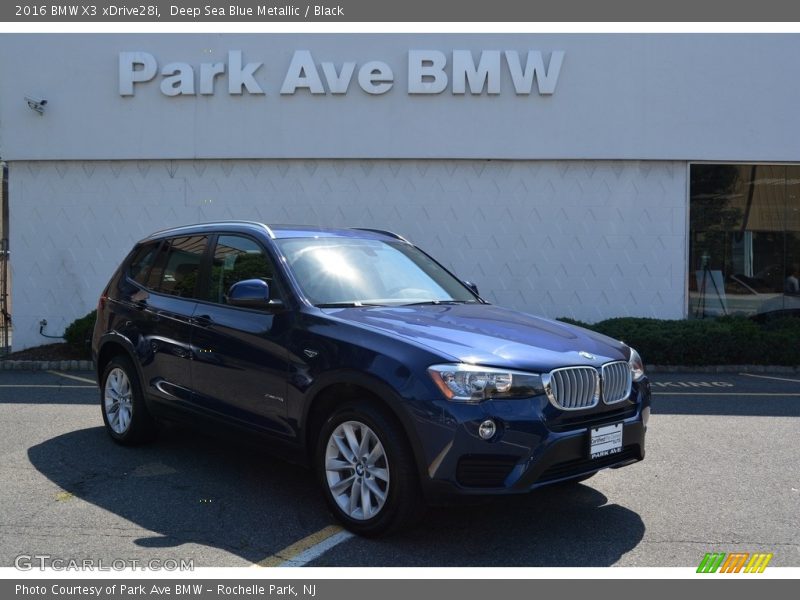 Deep Sea Blue Metallic / Black 2016 BMW X3 xDrive28i