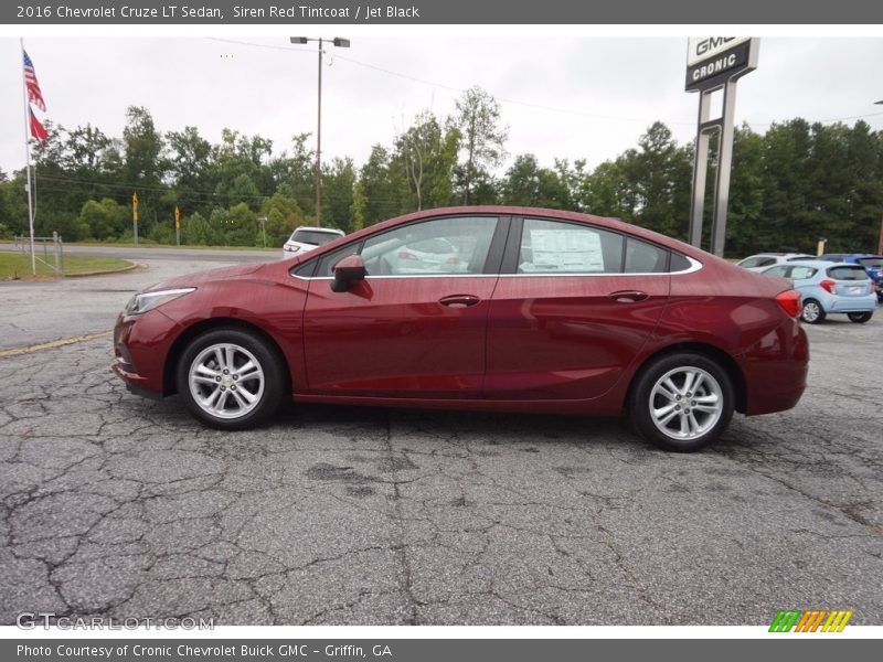 Siren Red Tintcoat / Jet Black 2016 Chevrolet Cruze LT Sedan