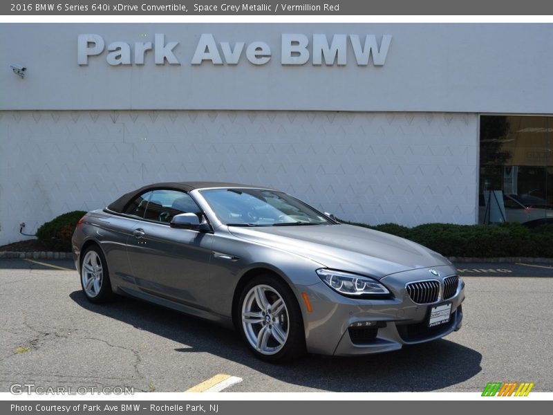 Space Grey Metallic / Vermillion Red 2016 BMW 6 Series 640i xDrive Convertible