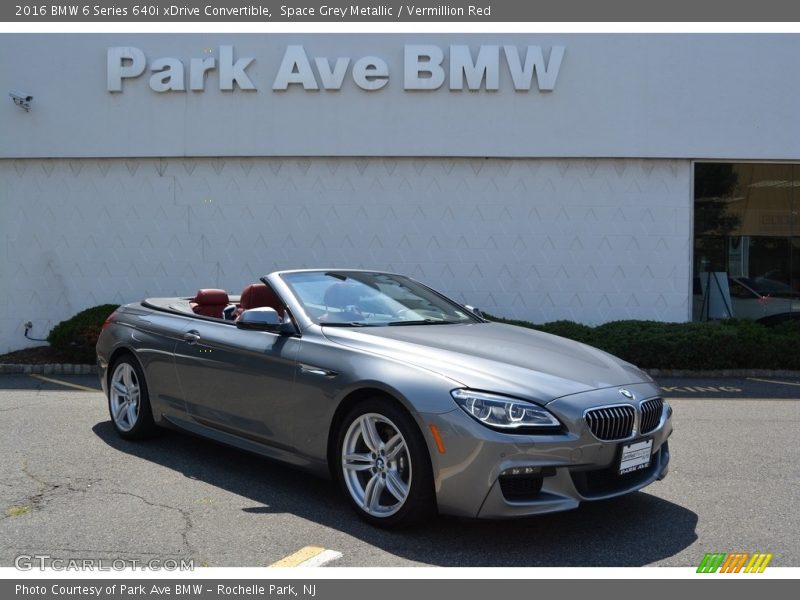 Space Grey Metallic / Vermillion Red 2016 BMW 6 Series 640i xDrive Convertible