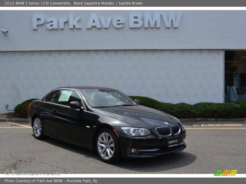 Black Sapphire Metallic / Saddle Brown 2013 BMW 3 Series 328i Convertible
