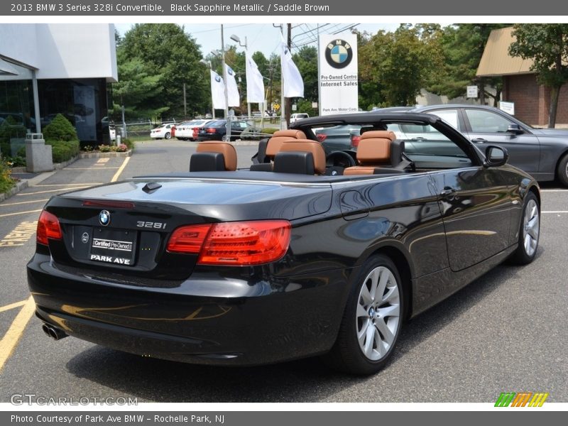 Black Sapphire Metallic / Saddle Brown 2013 BMW 3 Series 328i Convertible