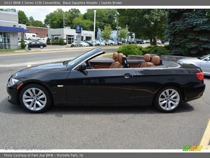 Black Sapphire Metallic / Saddle Brown 2013 BMW 3 Series 328i Convertible