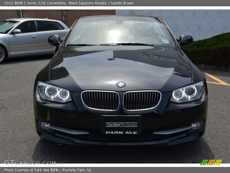Black Sapphire Metallic / Saddle Brown 2013 BMW 3 Series 328i Convertible