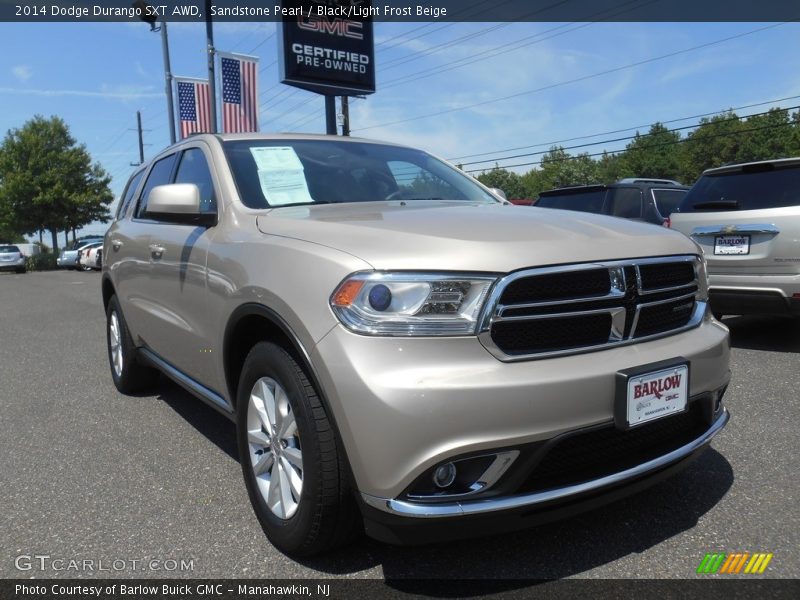 Sandstone Pearl / Black/Light Frost Beige 2014 Dodge Durango SXT AWD