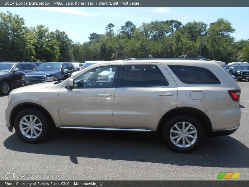 Sandstone Pearl / Black/Light Frost Beige 2014 Dodge Durango SXT AWD