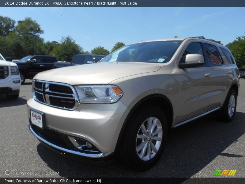 Sandstone Pearl / Black/Light Frost Beige 2014 Dodge Durango SXT AWD
