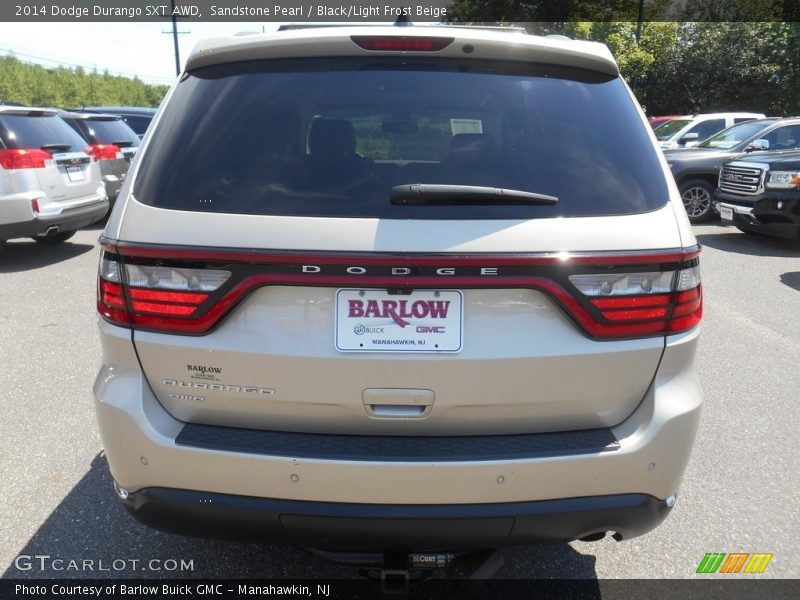 Sandstone Pearl / Black/Light Frost Beige 2014 Dodge Durango SXT AWD