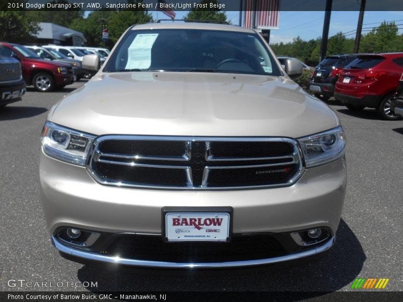 Sandstone Pearl / Black/Light Frost Beige 2014 Dodge Durango SXT AWD