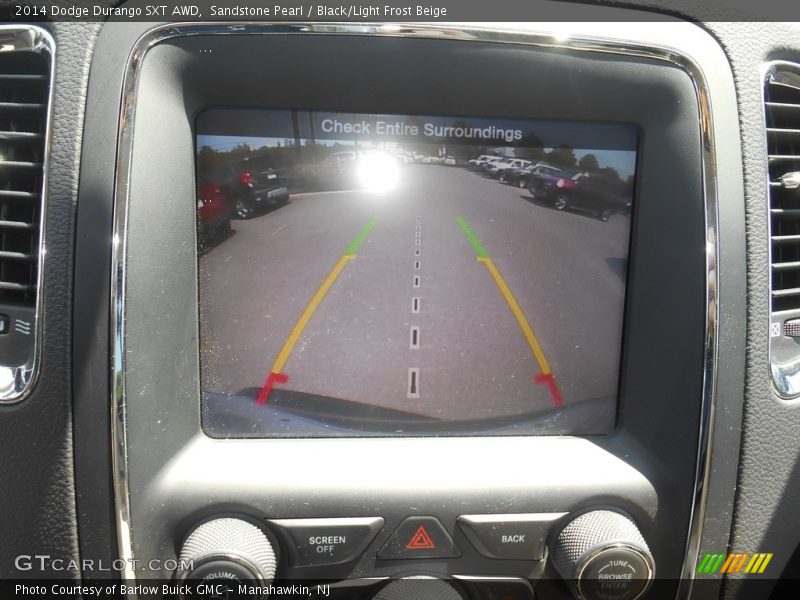 Sandstone Pearl / Black/Light Frost Beige 2014 Dodge Durango SXT AWD
