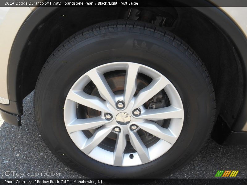 Sandstone Pearl / Black/Light Frost Beige 2014 Dodge Durango SXT AWD