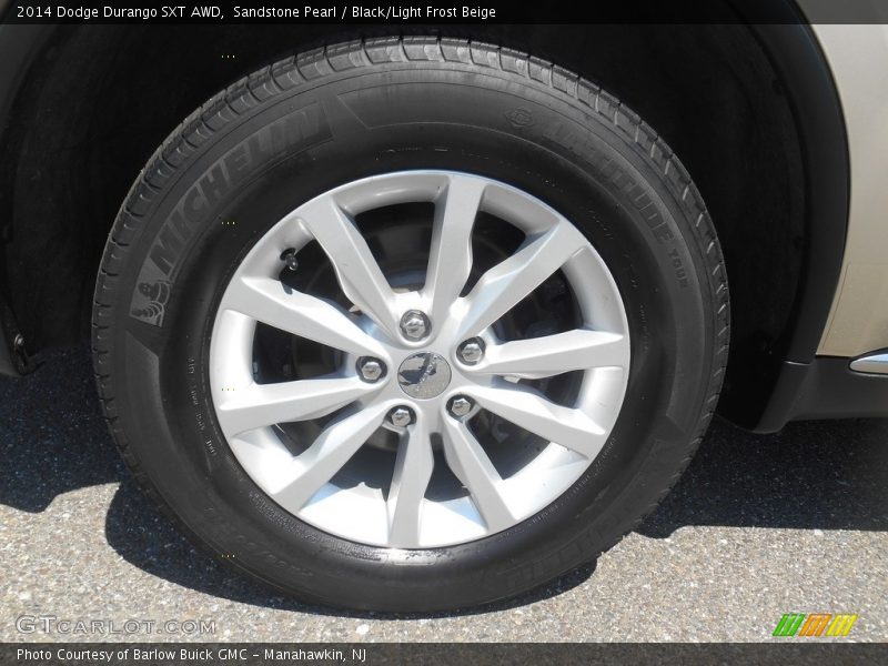 Sandstone Pearl / Black/Light Frost Beige 2014 Dodge Durango SXT AWD
