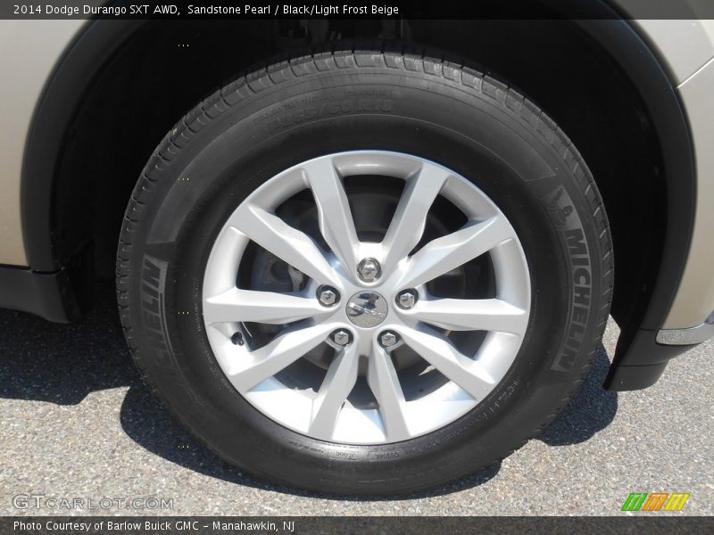 Sandstone Pearl / Black/Light Frost Beige 2014 Dodge Durango SXT AWD