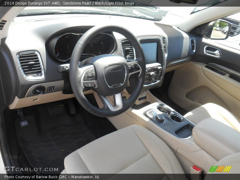Sandstone Pearl / Black/Light Frost Beige 2014 Dodge Durango SXT AWD