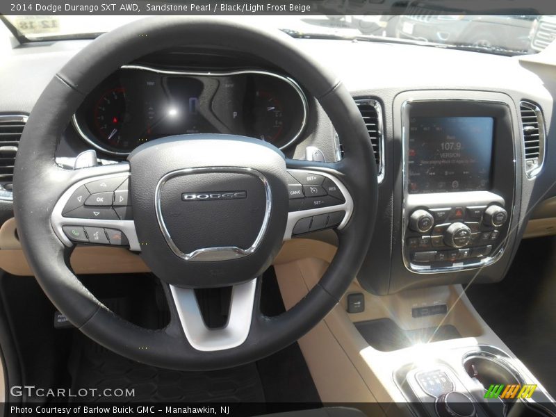 Sandstone Pearl / Black/Light Frost Beige 2014 Dodge Durango SXT AWD