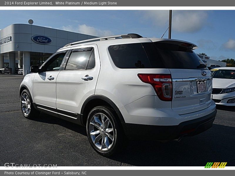 White Platinum / Medium Light Stone 2014 Ford Explorer Limited