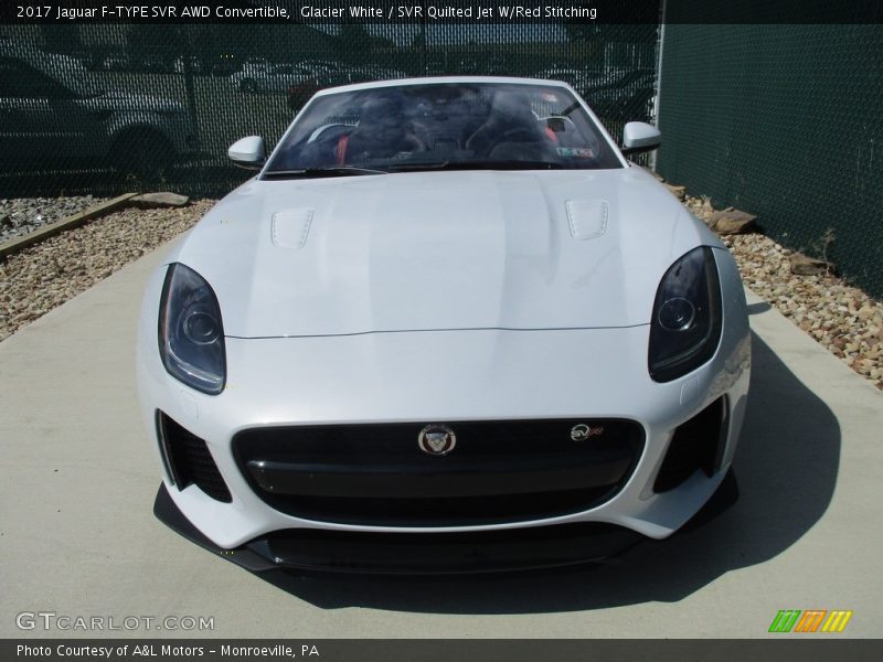 Glacier White / SVR Quilted Jet W/Red Stitching 2017 Jaguar F-TYPE SVR AWD Convertible