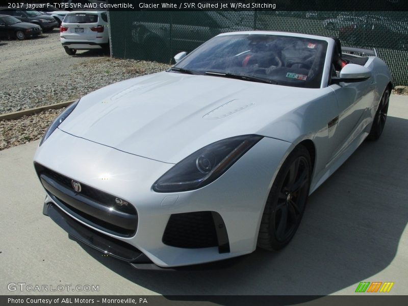 Glacier White / SVR Quilted Jet W/Red Stitching 2017 Jaguar F-TYPE SVR AWD Convertible