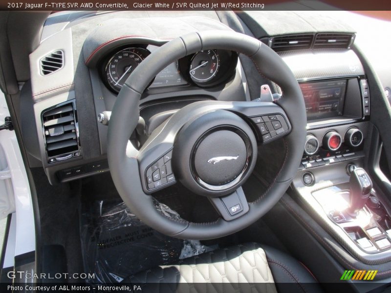 Glacier White / SVR Quilted Jet W/Red Stitching 2017 Jaguar F-TYPE SVR AWD Convertible