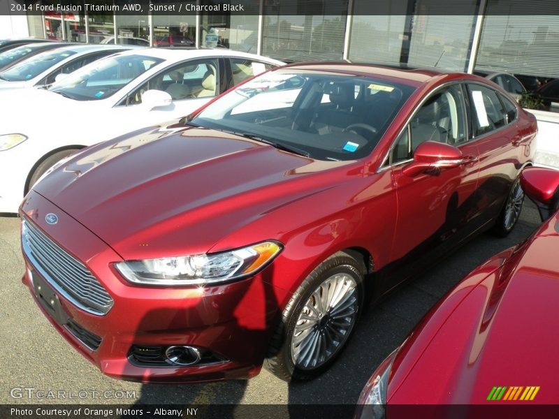 Sunset / Charcoal Black 2014 Ford Fusion Titanium AWD