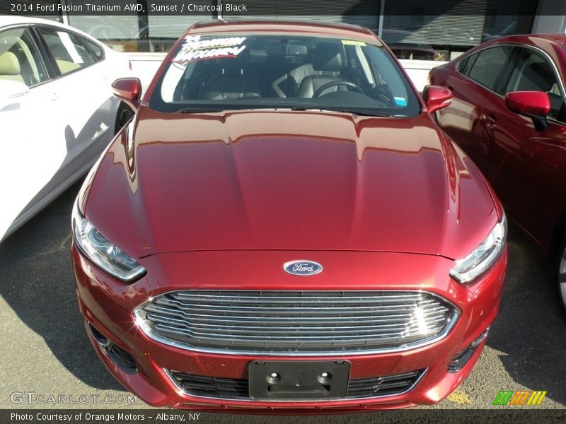 Sunset / Charcoal Black 2014 Ford Fusion Titanium AWD
