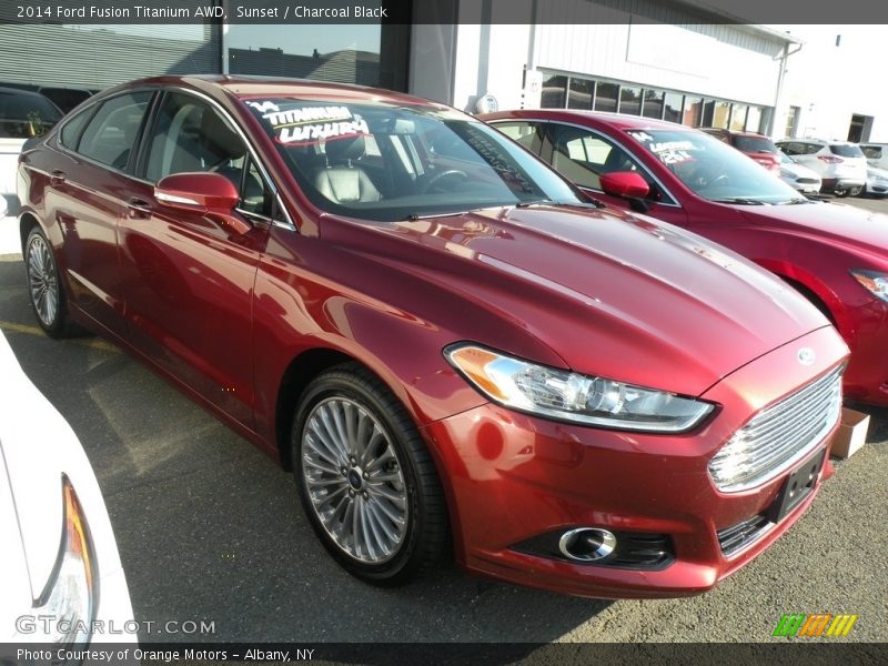 Sunset / Charcoal Black 2014 Ford Fusion Titanium AWD