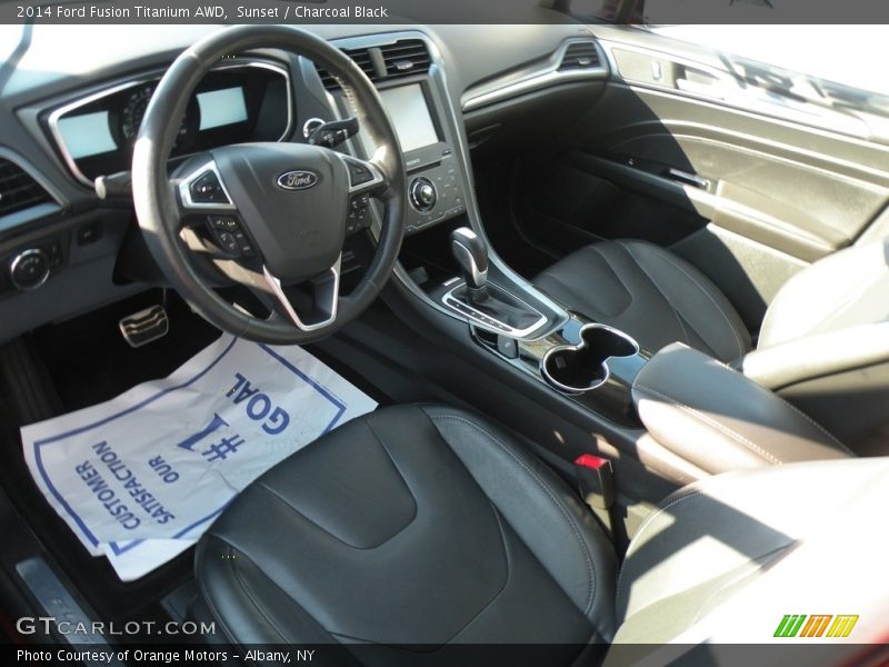 Sunset / Charcoal Black 2014 Ford Fusion Titanium AWD