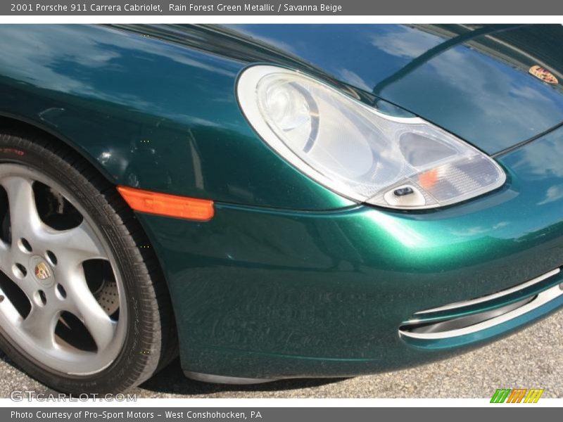 Rain Forest Green Metallic / Savanna Beige 2001 Porsche 911 Carrera Cabriolet