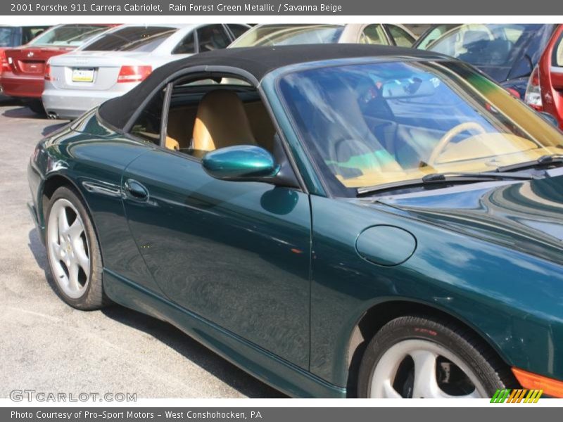 Rain Forest Green Metallic / Savanna Beige 2001 Porsche 911 Carrera Cabriolet