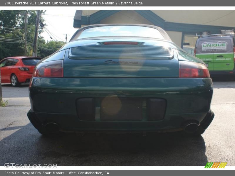 Rain Forest Green Metallic / Savanna Beige 2001 Porsche 911 Carrera Cabriolet