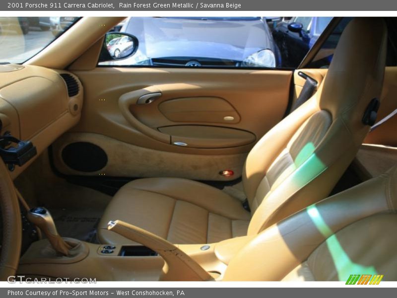 Rain Forest Green Metallic / Savanna Beige 2001 Porsche 911 Carrera Cabriolet