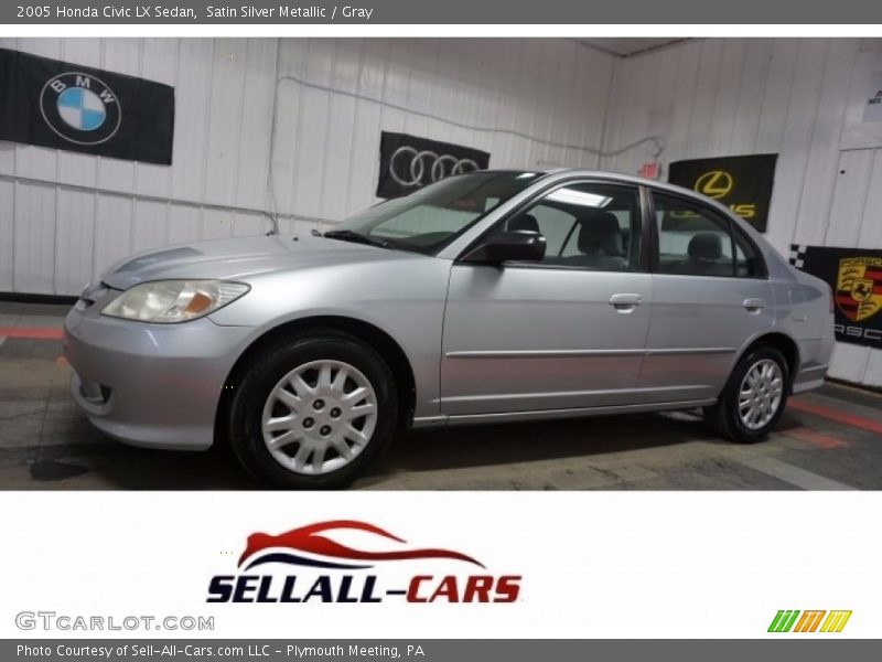 Satin Silver Metallic / Gray 2005 Honda Civic LX Sedan