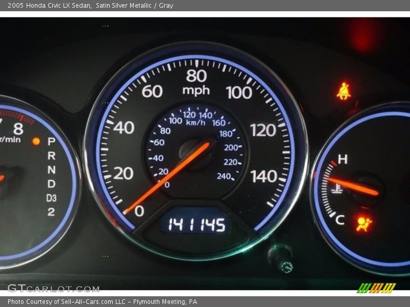 Satin Silver Metallic / Gray 2005 Honda Civic LX Sedan