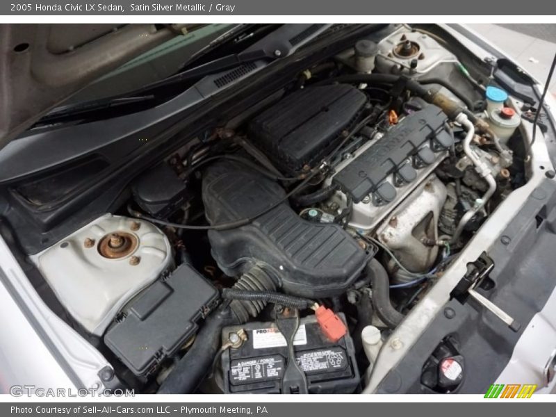 Satin Silver Metallic / Gray 2005 Honda Civic LX Sedan
