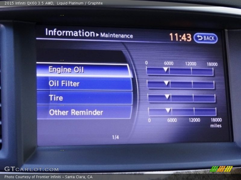 Liquid Platinum / Graphite 2015 Infiniti QX60 3.5 AWD