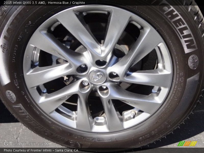Hermosa Blue / Graphite 2015 Infiniti QX60 3.5 AWD