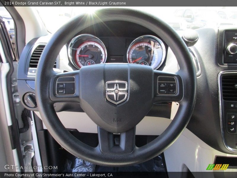 Bright White / Black/Light Graystone 2014 Dodge Grand Caravan SXT