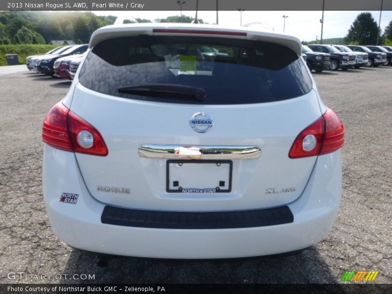 Pearl White / Gray 2013 Nissan Rogue SL AWD